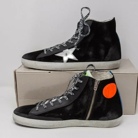 Golden Goose Francy Classic Black/Silver Sneakers - 11 US (44 EU) - Picture 3 of 7